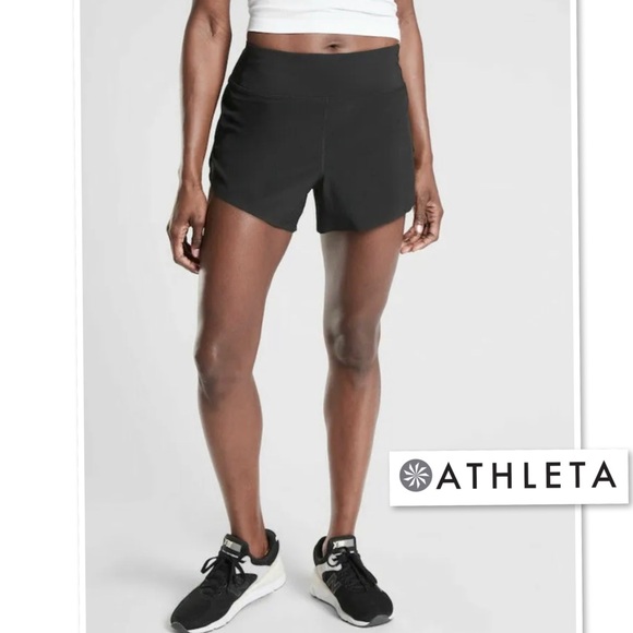 Athleta Run With It 3.5" Short in Black Lined XL Gym Train Activewear 530651 - Picture 2 of 13